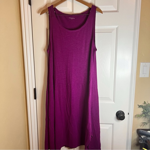 Eileen Fisher Purple Sleeveless Midi Dress - Picture 1 of 5